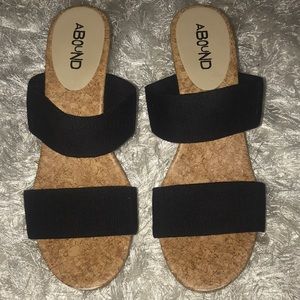 ABOUND "Addie" Women's Fabric Cork Wedge Sandals